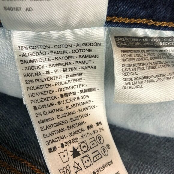 Levi's Womens Jeans Size 14S Mid Rise Skinny Leg Blue Dark Denim Casual Ankle - Picture 10 of 16